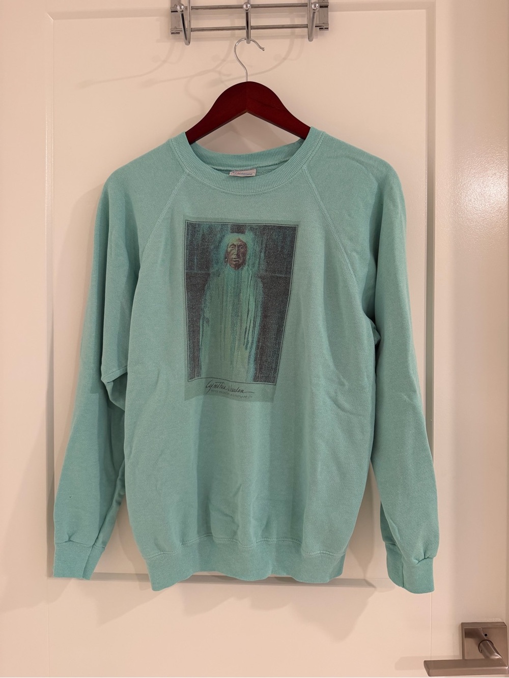 Mint Green Graphic Crewneck Sweater